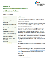 dekoratives Bild, Bild zeigt einen Screenshot der ersten Seite des Newsletters Landwirtschaft Ausgabe 3 Herbst 2025 des Landratsamtes Karlsruhe @ Landratsamt Karlsruhe
