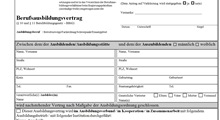 Ausschnitt eines Berufsausbildungsvertrag