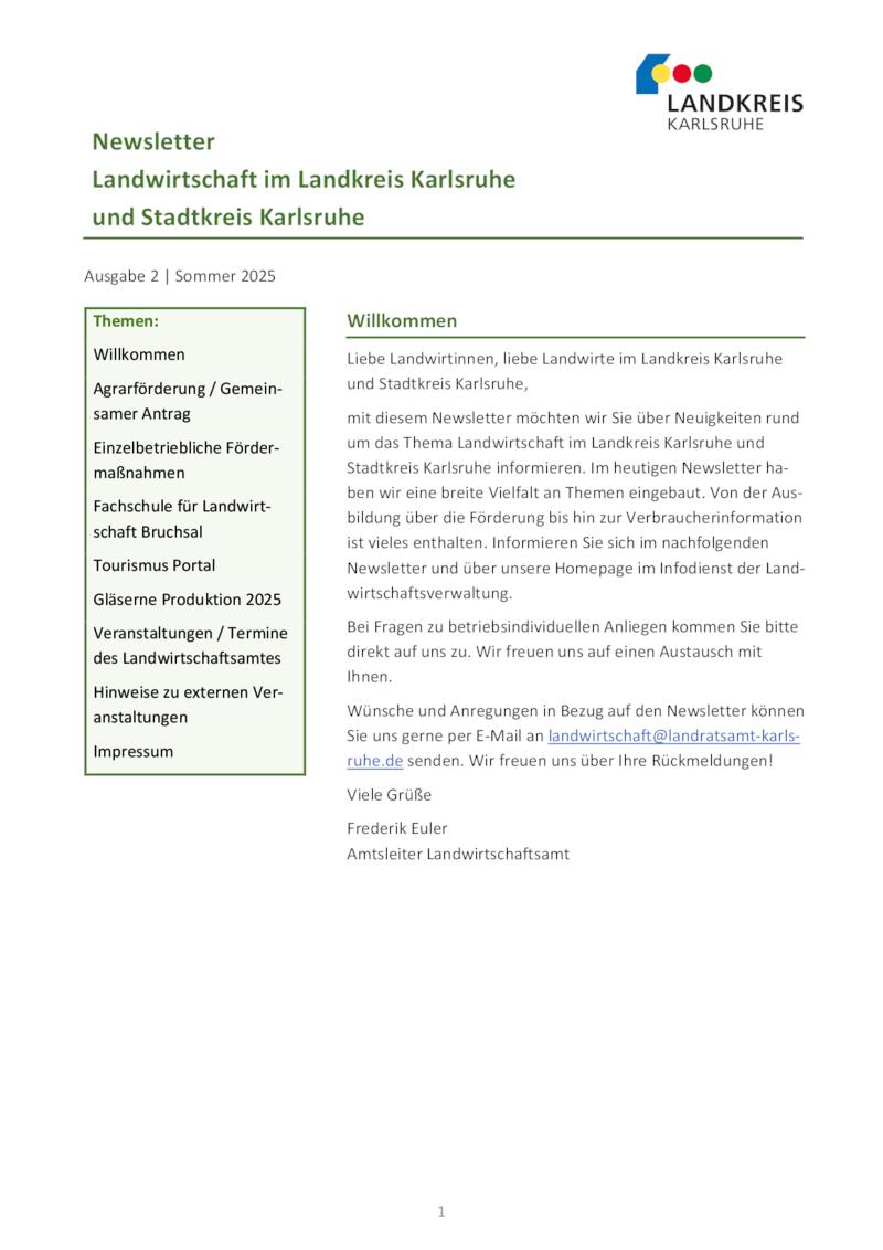 Vorschaubild Newsletter Landwirtschaftsamt
